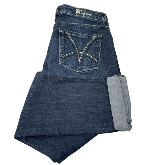Kut From The Kloth Catherine Boyfriend Denim Jeans Rolled Hem Dark Wash Womens 4 - Picture 7 of 13